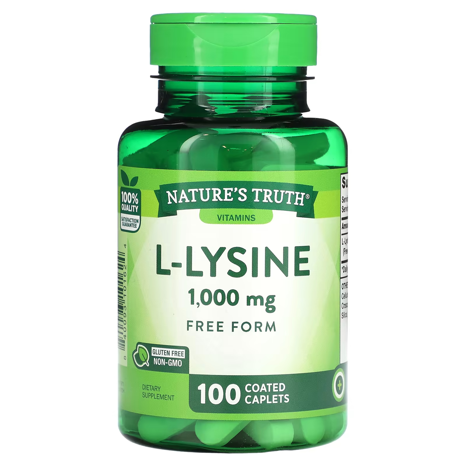 L-лизин Nature's Truth, 1000 мг, 100 капсул carlson l лизин аминокислота в форме порошка 100 г