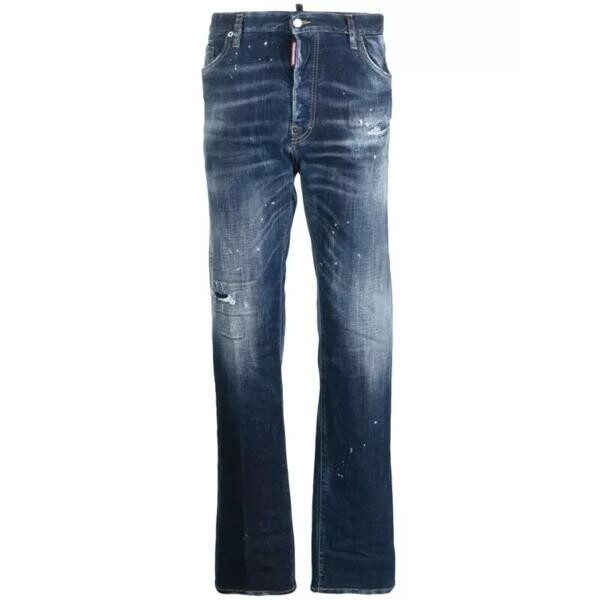

Джинсы mid-rise indigo straight-leg denim jeans Dsquared2, синий