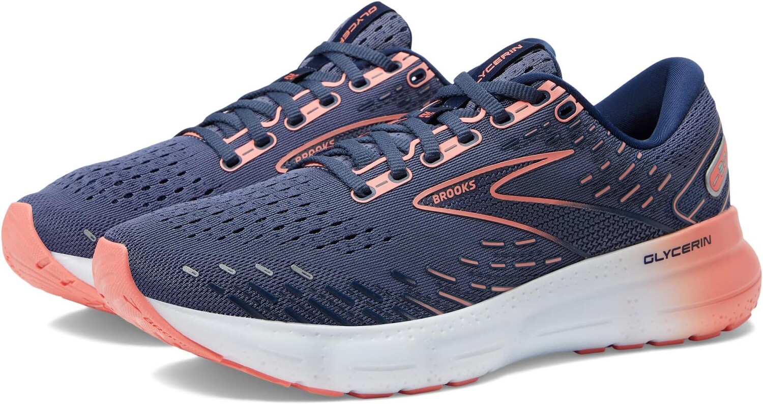 Кроссовки Glycerin 20 Brooks, цвет Nightshadow/Blue/Pink нейтральные кроссовки glycerin 21 brooks цвет blue icy pink rose