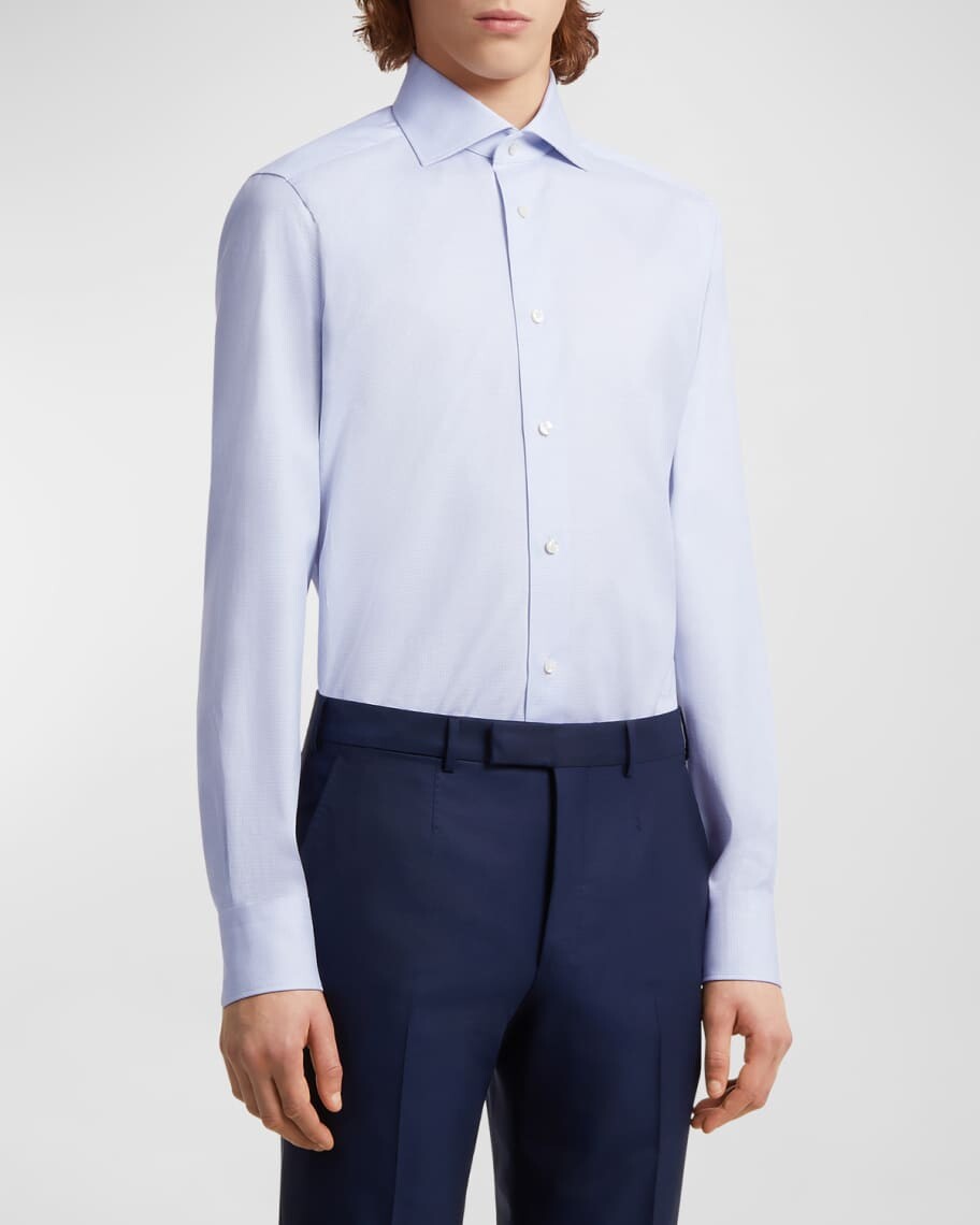 

Мужская классическая рубашка Trofeo из хлопка с микроструктурой ZEGNA