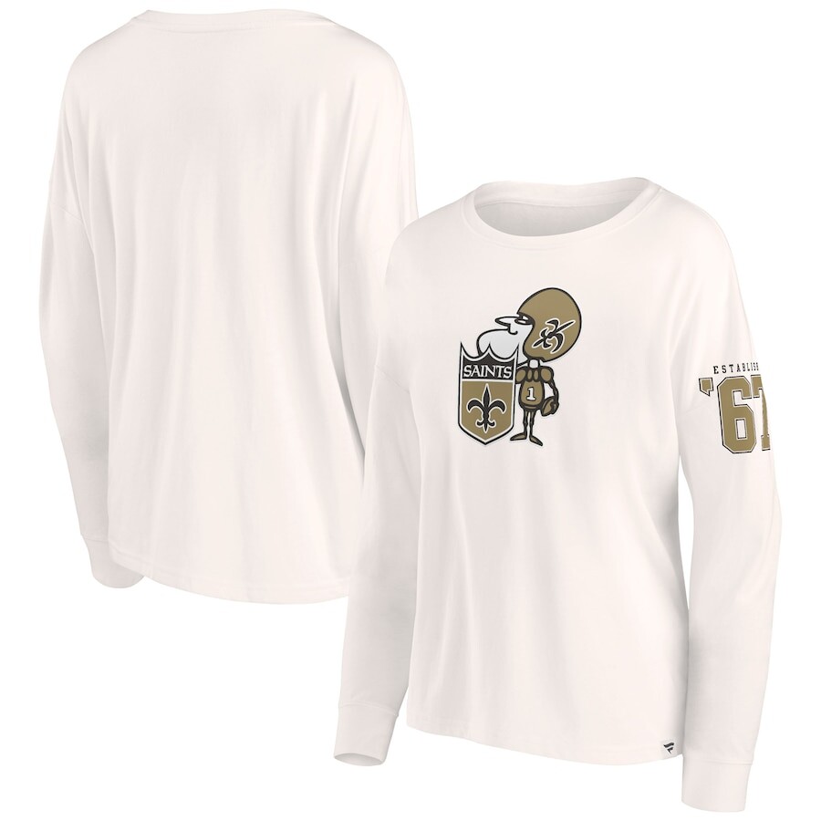 

Футболка с длинным рукавом Fanatics Branded New Orleans Saints, кремовый