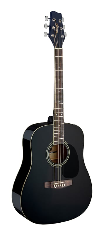 Акустическая гитара Stagg Black European Dreadnought Acoustic Guitar акустическая гитара stagg sa20d black 3 4 acoustic guitar