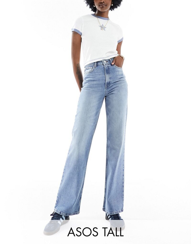 

Свободные синие джинсы прямого кроя ASOS DESIGN Tall