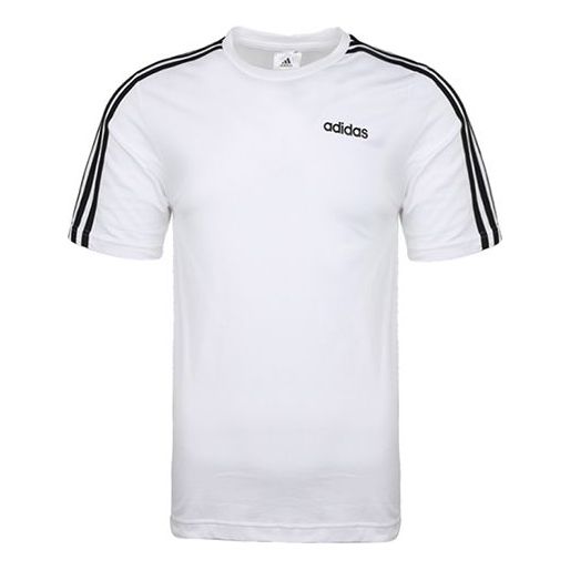 Футболка adidas E 3S Tee Classic Stripe Training Sports Round Neck Short Sleeve White, белый