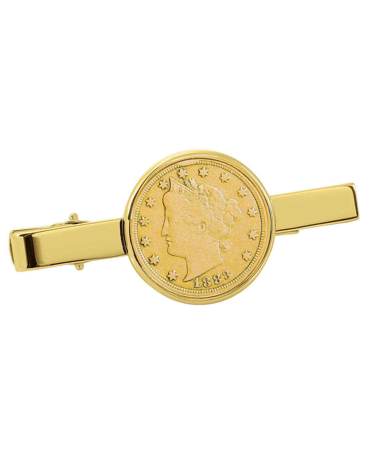 Позолоченный никелевый зажим для галстука для монеты «Свобода» 1800-х годов American Coin Treasures 2021 maple leaf gold coin commonwealth queen s coin commemorative coin badge gift souvenir coins