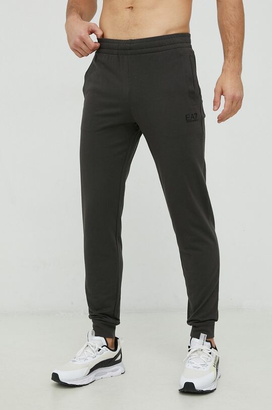 

Хлопковые спортивные брюки EA7 Emporio Armani, коричневый