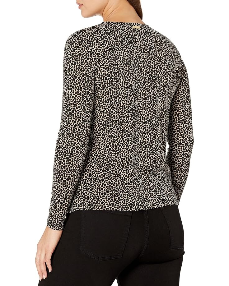 Топ Michael Kors Petite Giraffe Twist Keyhole Top, хаки