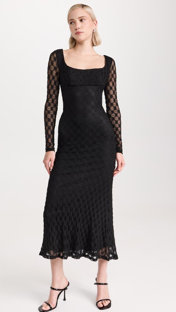 

Платье миди BARDOT Adoni Lace, черный