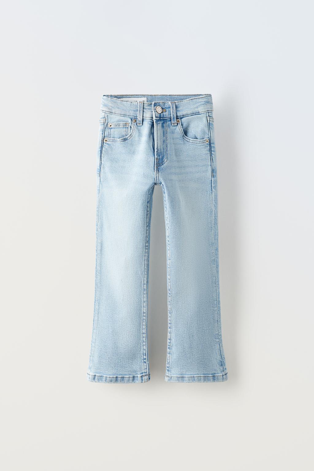 Укороченные джинсы ZARA, светло-синий цена и фото