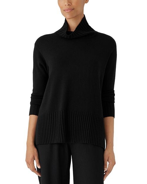 

Шерстяной свитер с высоким воротником Eileen Fisher, цвет Black