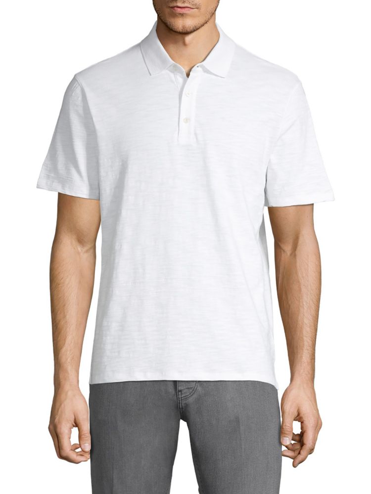 Классическая хлопковая рубашка-поло Vince, цвет Optic White