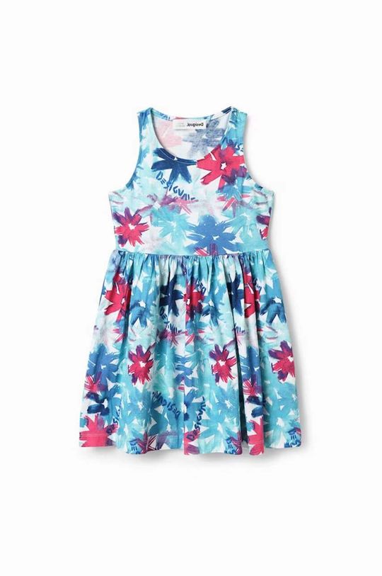 Платье из хлопка для маленькой девочки Desigual, синий цена и фото