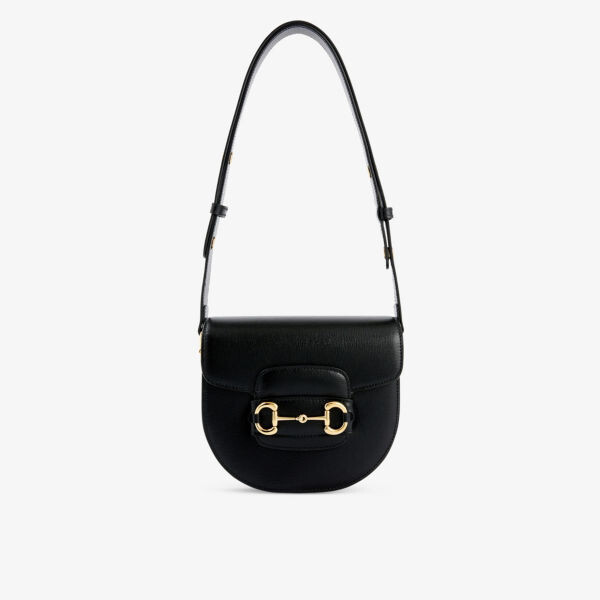 

Миниатюрная кожаная сумка через плечо Horsebit 1955 Gucci, черный