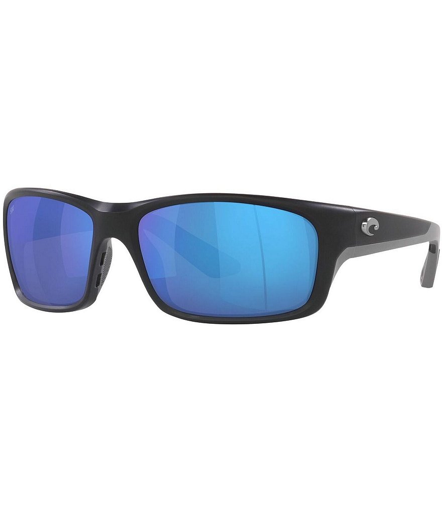 Мужские зеркальные поляризованные прямоугольные солнцезащитные очки Costa 580G, черный