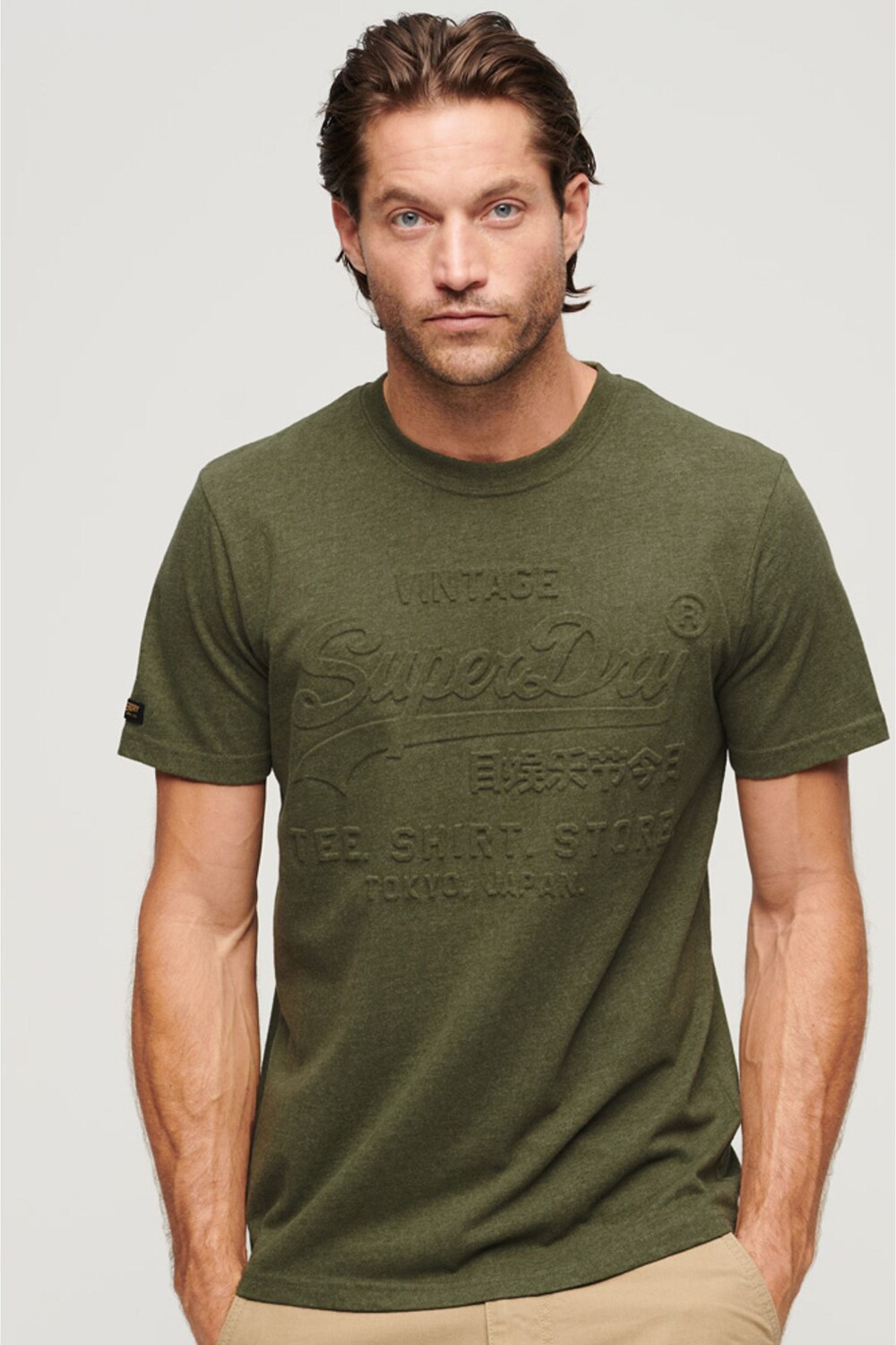 

Футболка с тисненым винтажным логотипом Superdry, зеленый