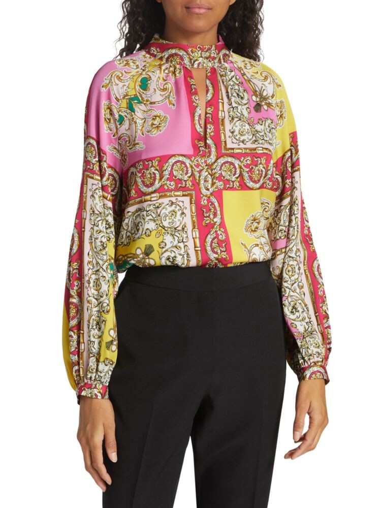 

Топ с принтом Olivia Baroque Elie Tahari, цвет Pink Multicolor