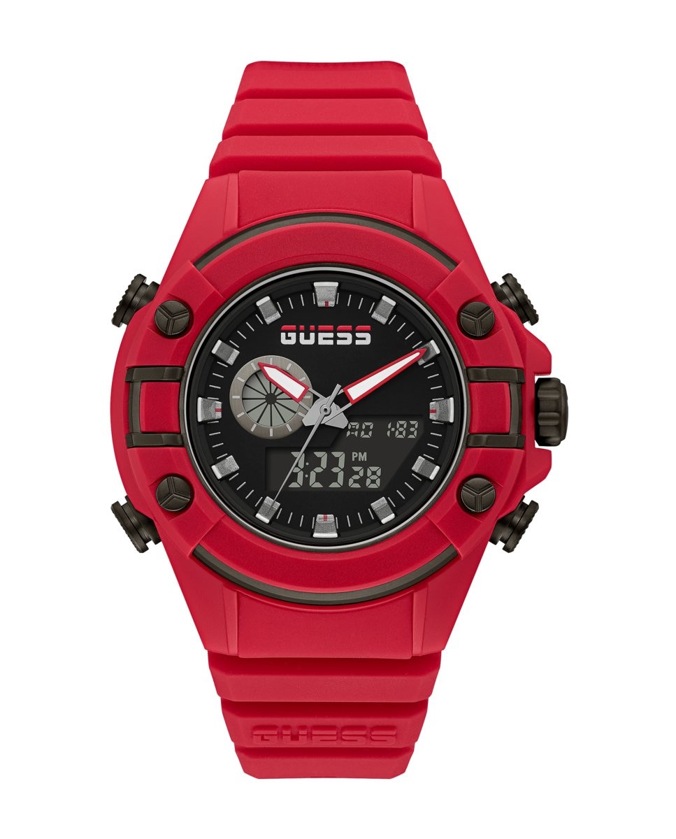 G Force GW0269G5 силиконовые мужские часы с красным ремешком Guess, красный