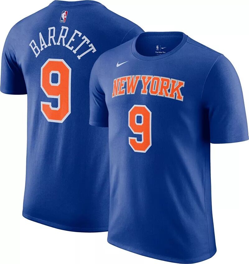 

Мужская синяя футболка Nike New York Knicks RJ Barrett #9