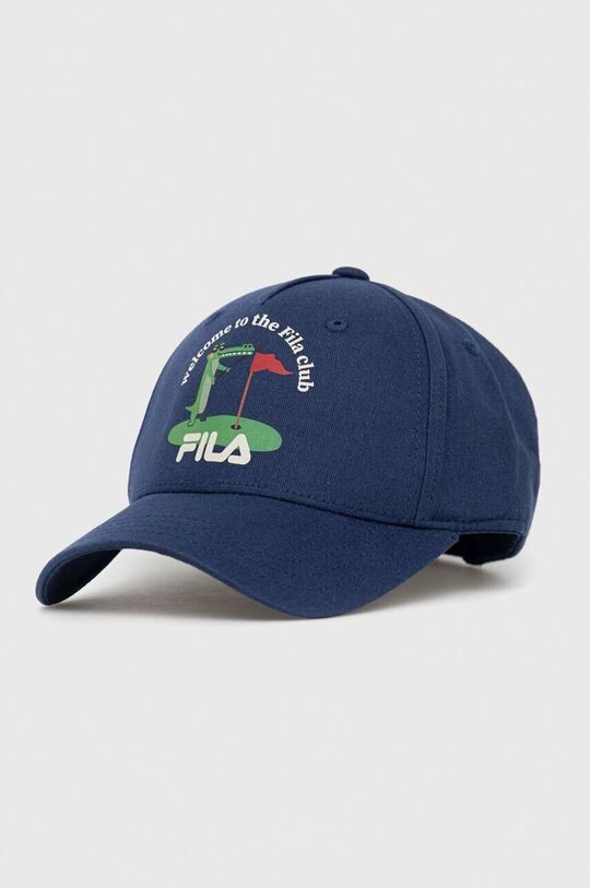 

Детская хлопковая шапка с козырьком Fila, темно-синий