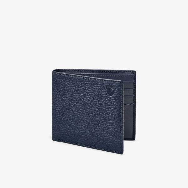 Кожаный кошелек Billfold с логотипом Aspinal Of London, темно-синий
