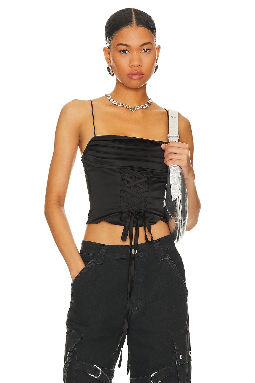 

Топ superdown Destiny Lace Up, черный