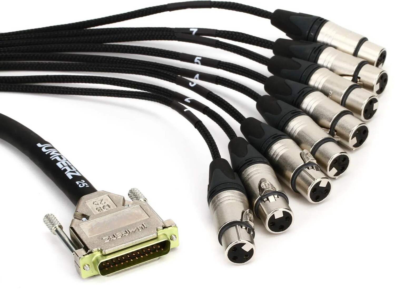 

JUMPERZ JDB25-XLRF ZipLine DB25 — 8-канальный аналоговый аудиоинтерфейсный кабель XLR «мама» — 25 футов