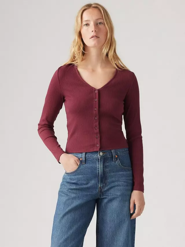 

Топ Levi's Muse Button Knit, бордовый