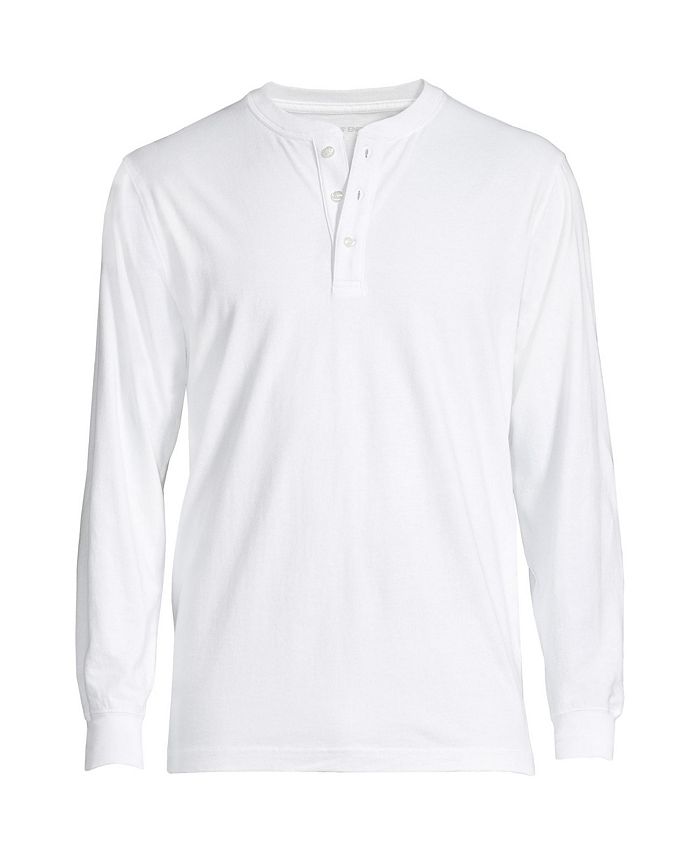 Мужская футболка на пуговицах Super-T с длинным рукавом Lands' End, белый уютная толстовка с капюшоном и длинными рукавами для девочек lands end серый