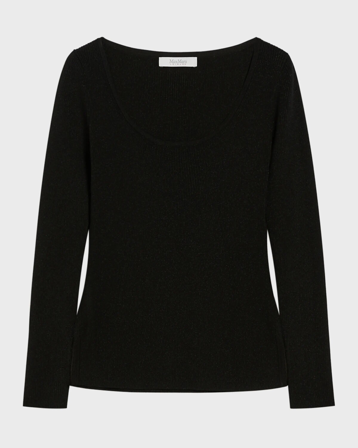 

Свитер Ondina в рубчик с круглым вырезом Max Mara Leisure, черный