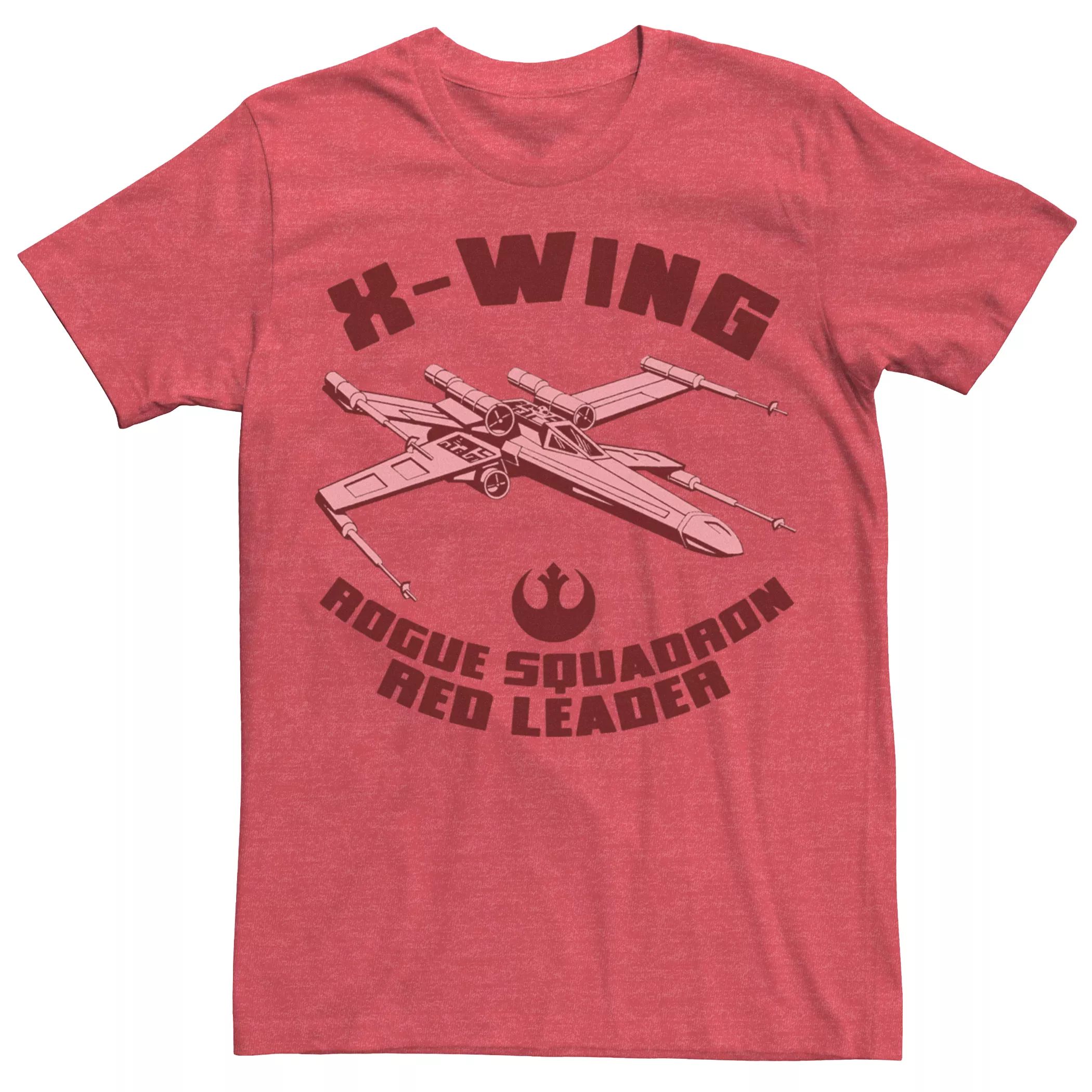 Мужская красная футболка Star Wars X-Wing Leader Licensed Character мужская футболка star wars x wing blueprint licensed character