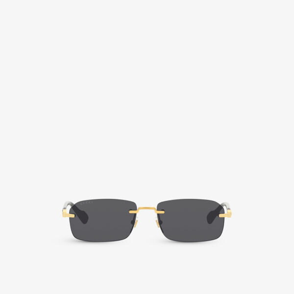 

Солнцезащитные очки gg1221s в металлической прямоугольной оправе Gucci, желтый