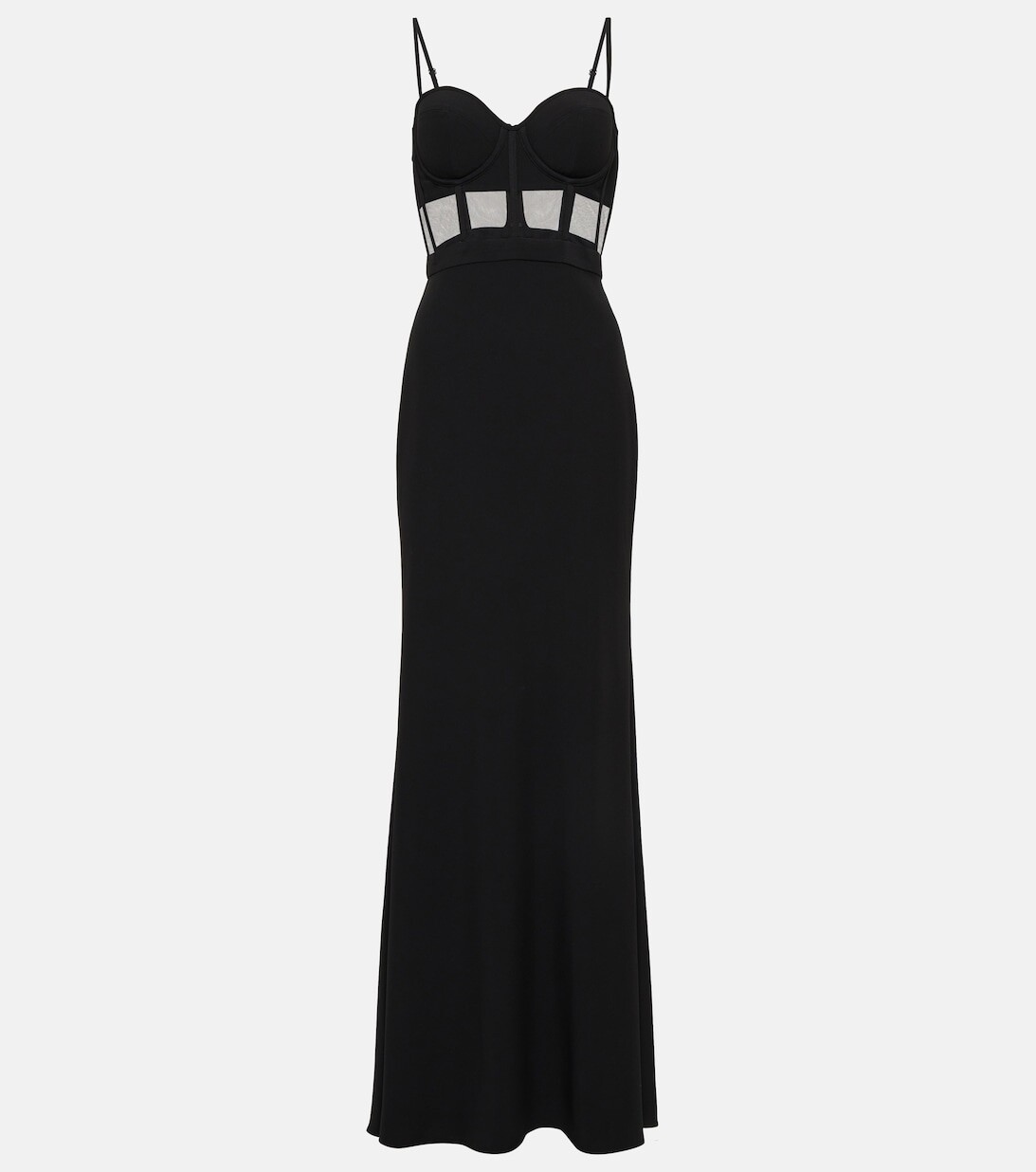 

Платье из крепа с вырезами ALEXANDER MCQUEEN, черный