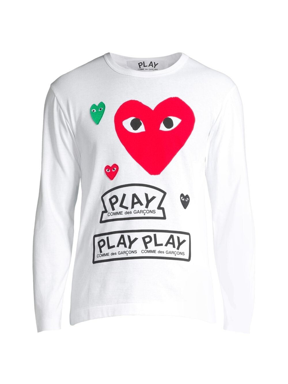 

Футболка с длинными рукавами и графическим принтом Play Multi Heart Comme des Garçons PLAY, белый