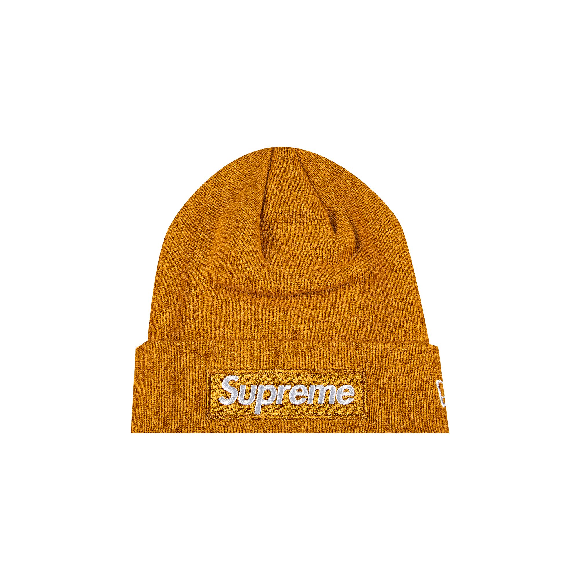 Шапка-бини Supreme x New Era Box Logo, цвет Светлая горчица