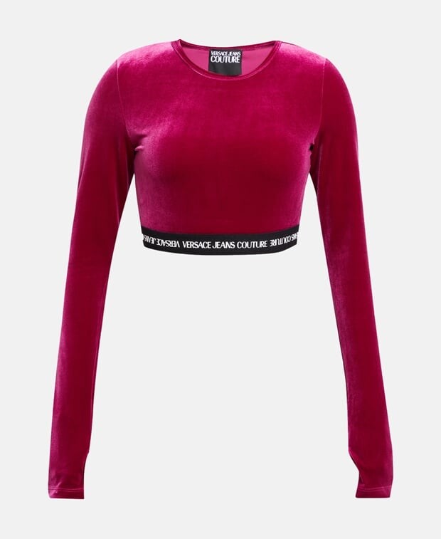 

Укороченный лонгслив Versace Jeans Couture, бордо