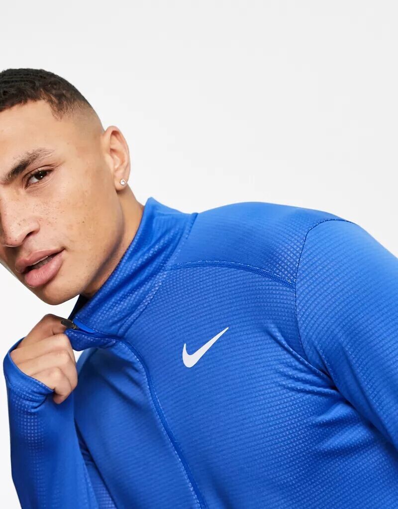 

Синяя футболка с молнией до половины длины Nike Pacer Dri-FIT