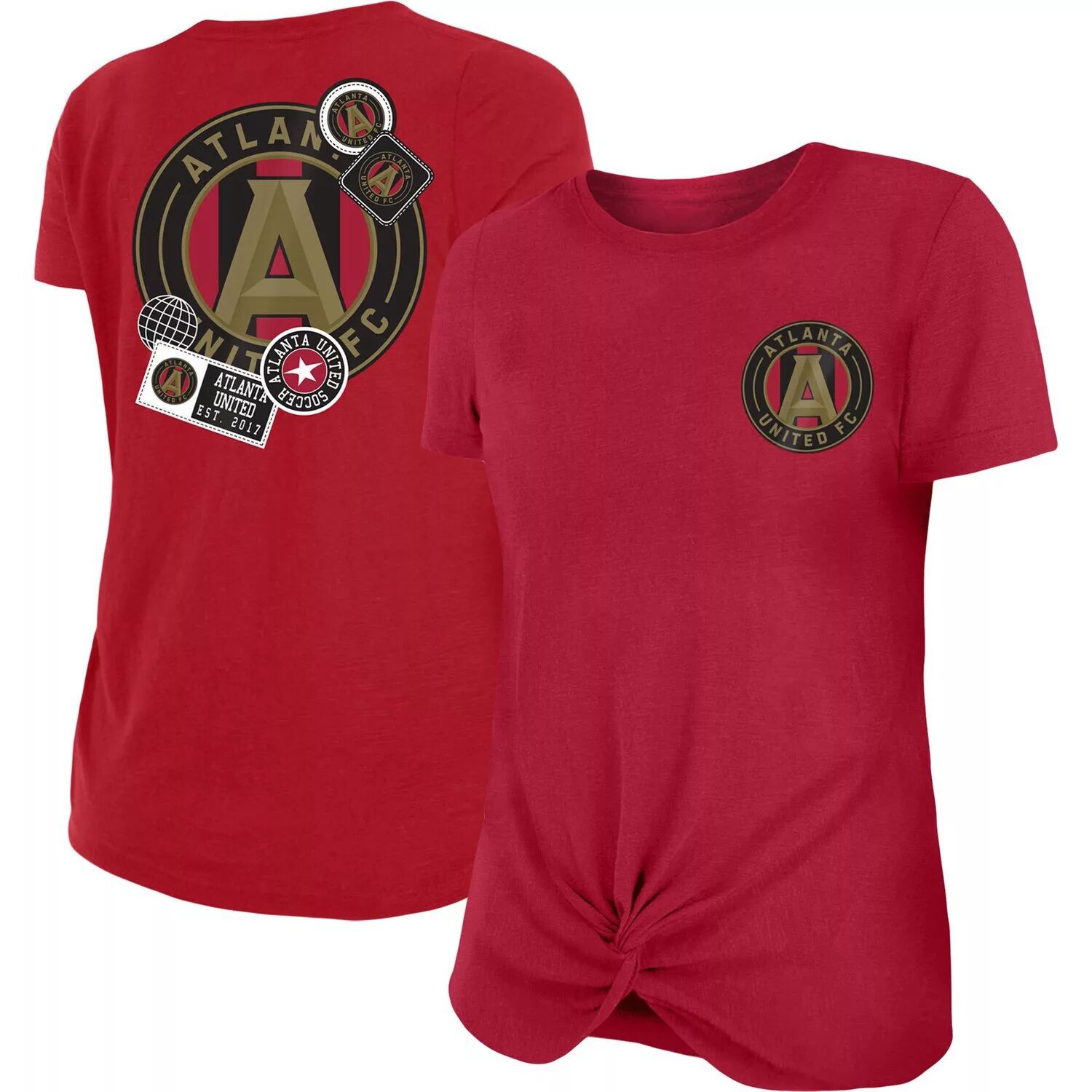 

Женская красная футболка New Era Atlanta United FC Athletic с перекручиванием спереди New Era, Красный