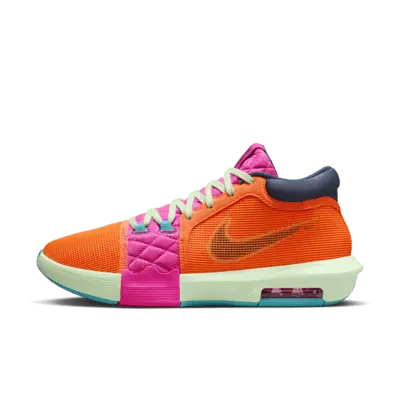 

Кроссовки Nike LeBron Witness 8 Basketball Shoes, цвет Total Orange/Laser Fuchsia/Vapor Green/Thunder Blue