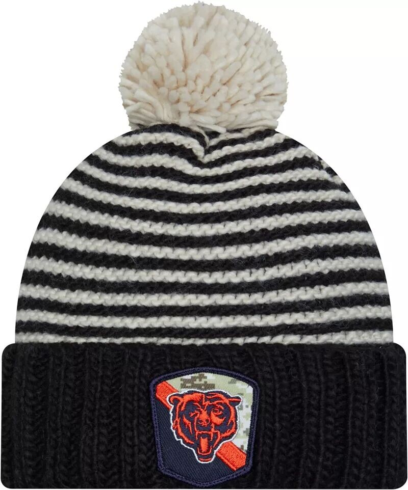 

Женская черная вязаная шапка New Era Chicago Bears 2023 Salute to Service