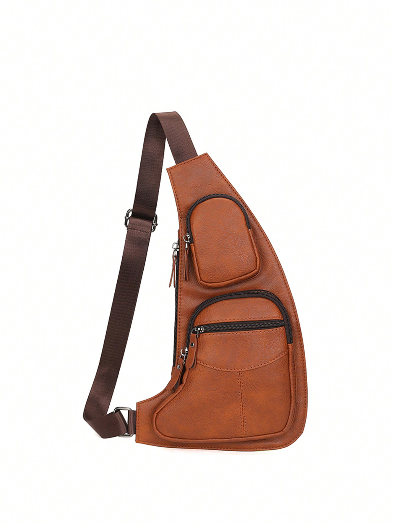 Мужская нагрудная сумка, коричневый oyixinger 2023 новая винтажная мужская сумка мессенджер для мужчин crazy horse кожаная сумка через плечо для 7 9 ipad высокое качество сумки через плечо