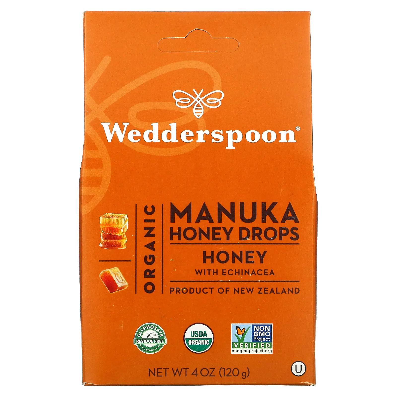 Wedderspoon Organic Manuka Honey Drops Honey with Echinacea 4 oz (120 g)