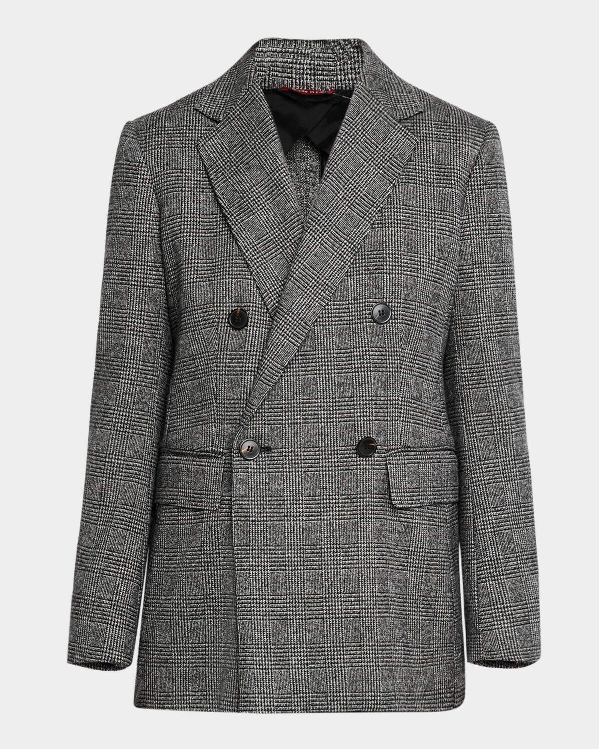 

Двубортный пиджак в клетку Ettore с узором «гусиные лапки» Max Mara Studio, цвет Medium Grey