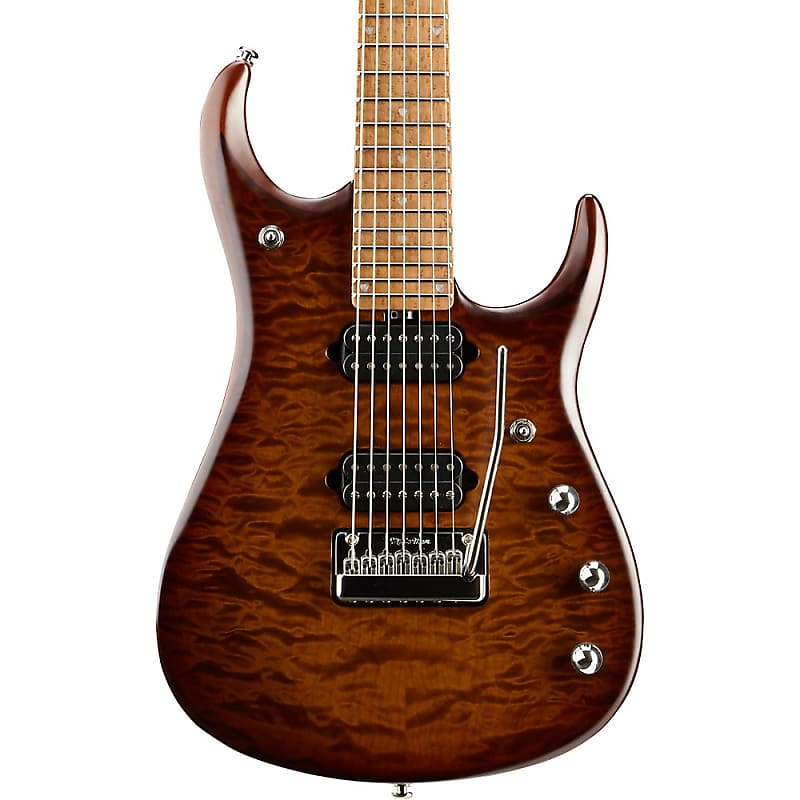цена Электрогитара Ernie Ball Music Man JP15 Roasted Quilt Maple Top 7-String Electric Guitar Sahara Burst