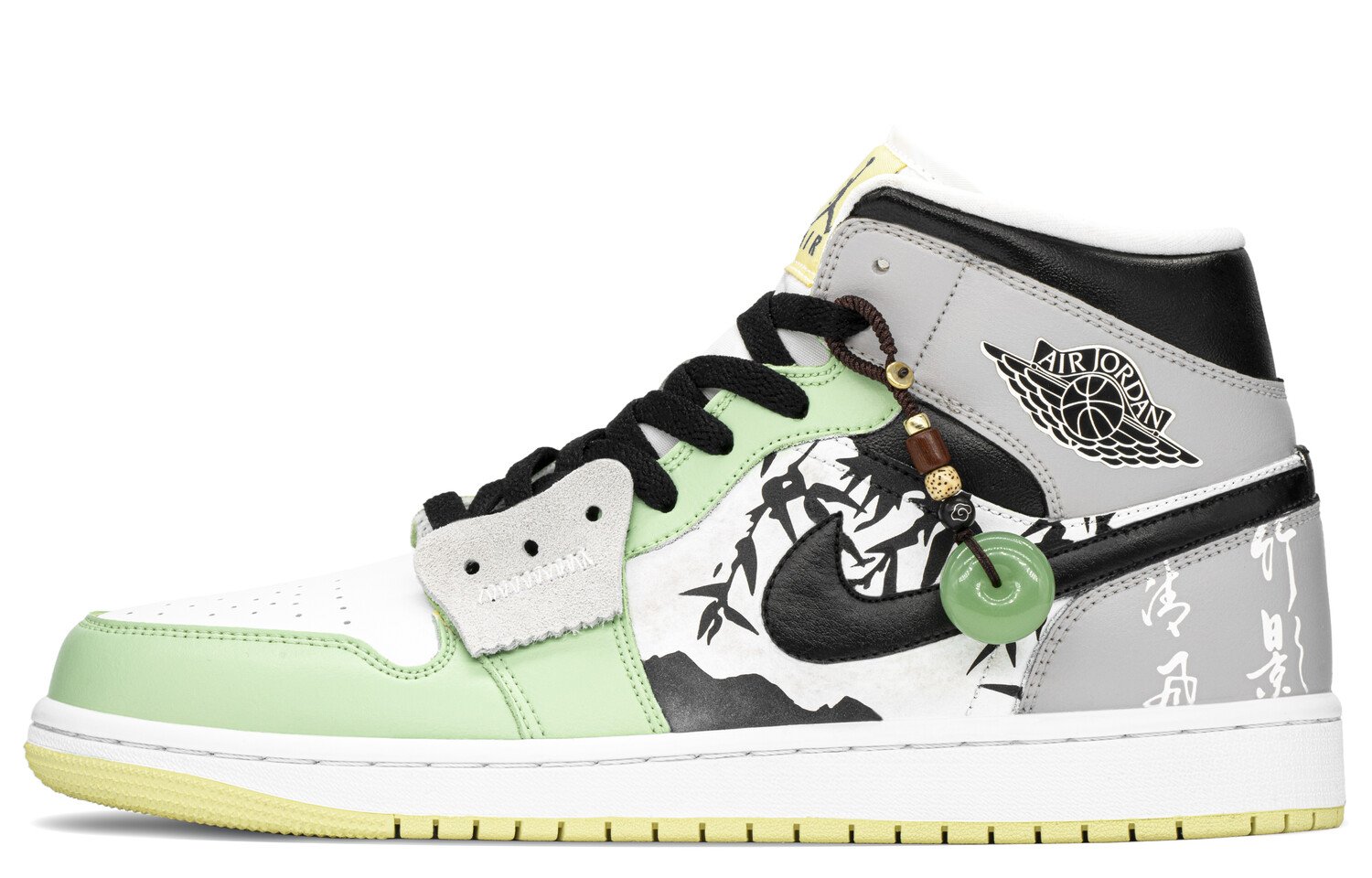 

Кроссовки Air Jordan 1 Vintage Basketball Shoes Women's Mid-top Grey/green, зеленый