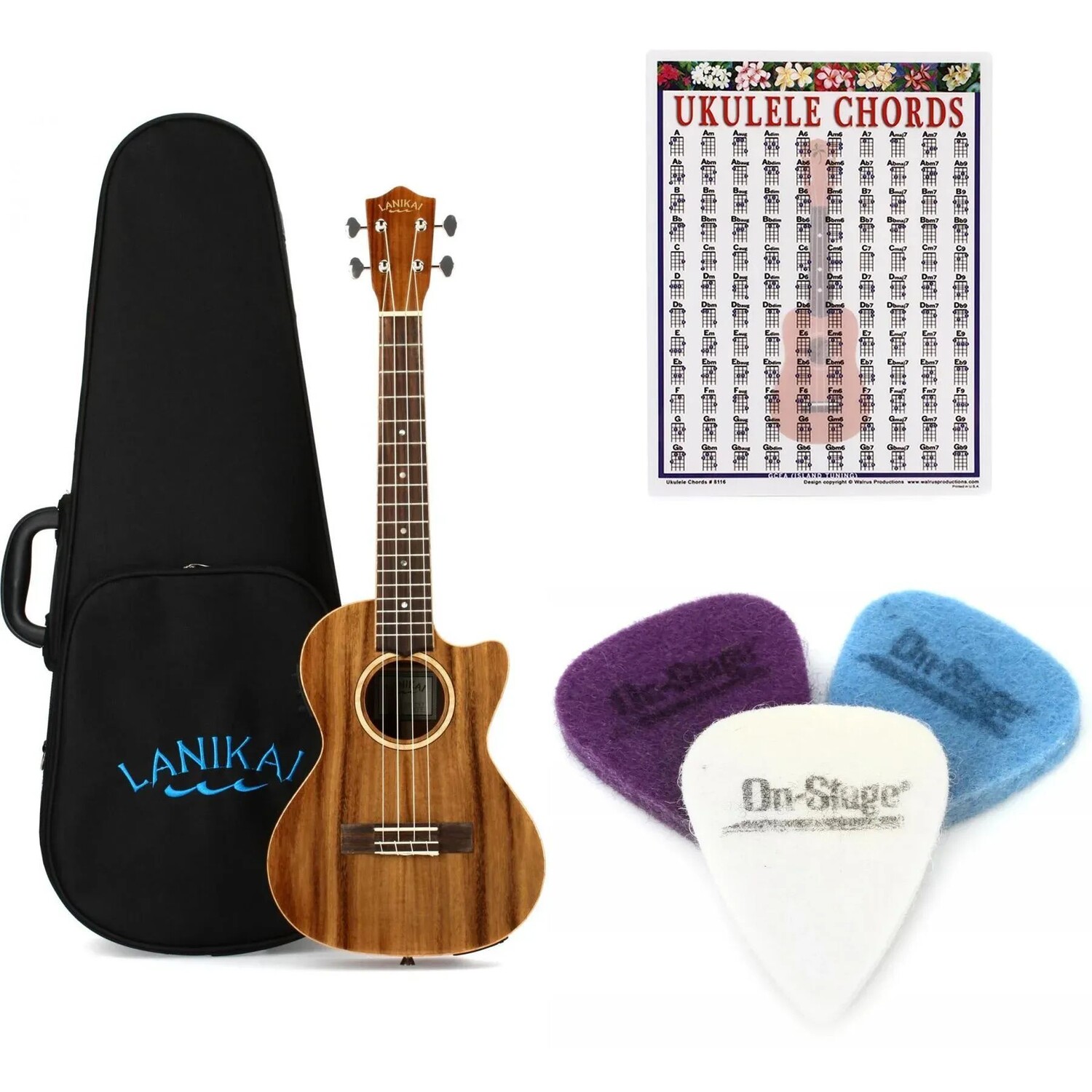 

Комплект Lanikai ACS-CET Tenor Acoustic-Electric Ukulele Essentials — Natural