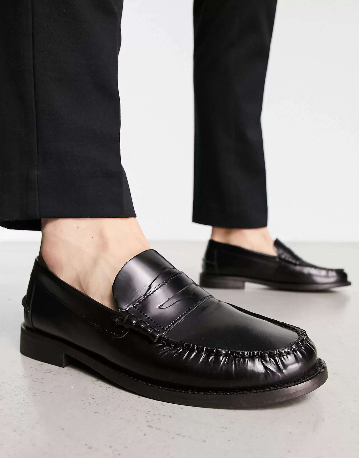 

Черные кожаные лоферы River Island