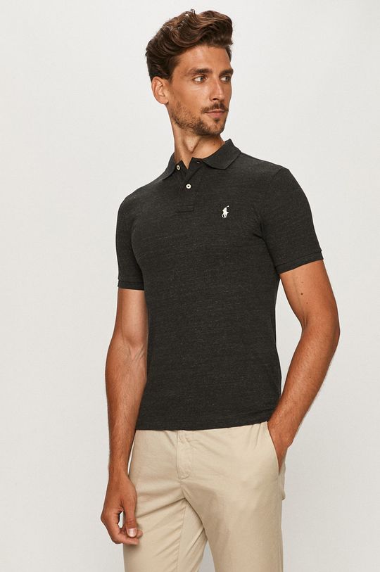 Рубашка поло Polo Ralph Lauren, черный рубашка поло classic fit printed mesh polo shirt polo ralph lauren цвет race ready newport navy