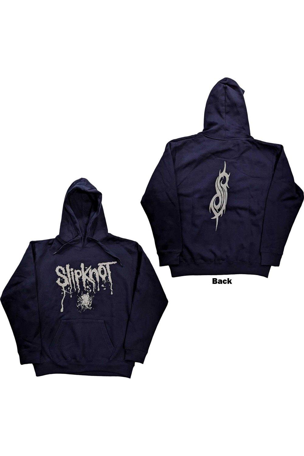 цена Пуловер с капюшоном и брызгами крови Slipknot, темно-синий