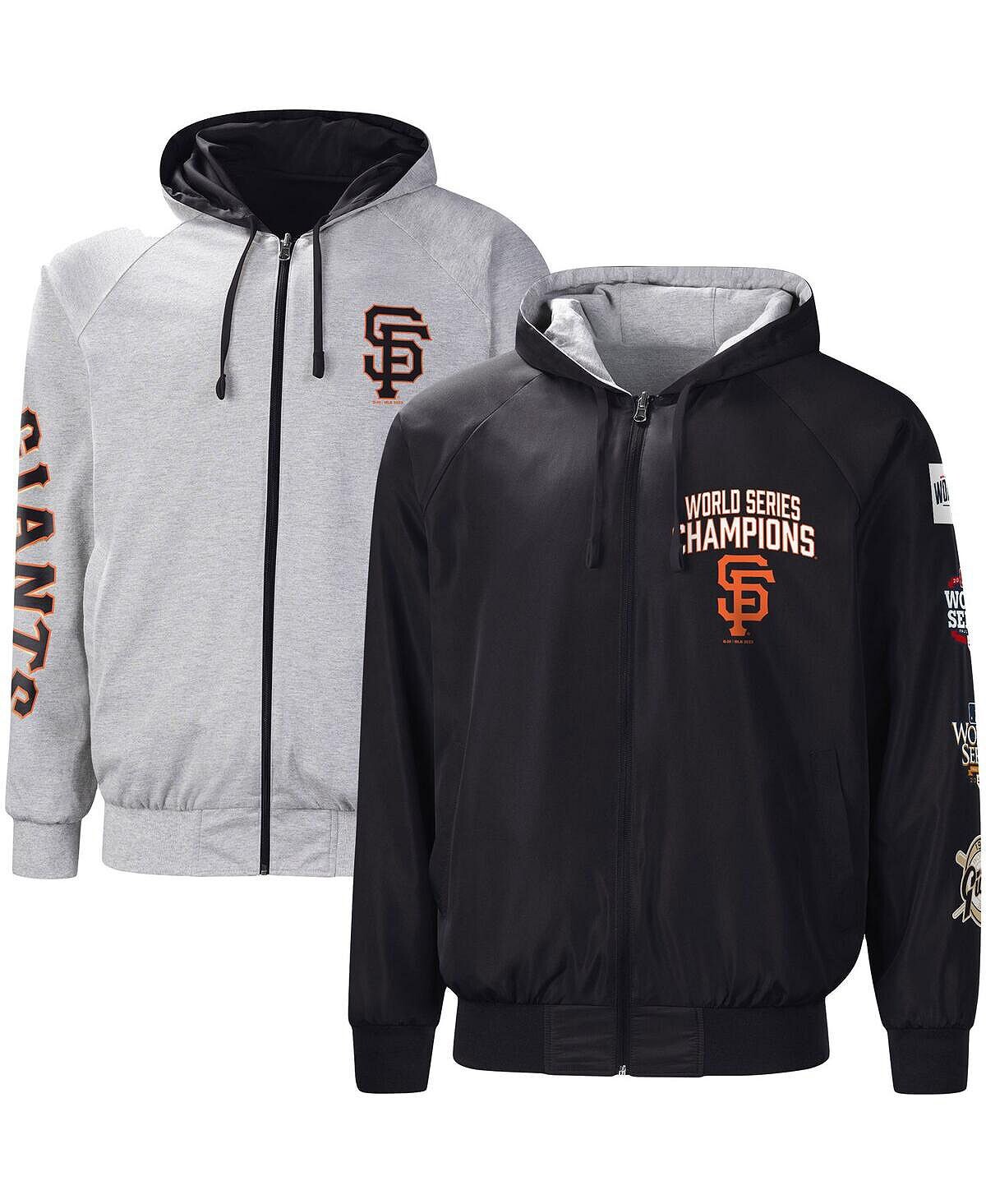 

Мужская двусторонняя толстовка с капюшоном и молнией во всю длину San Francisco Giants Southpaw черного, серого цвета G-III Sports by Carl Banks, Черный