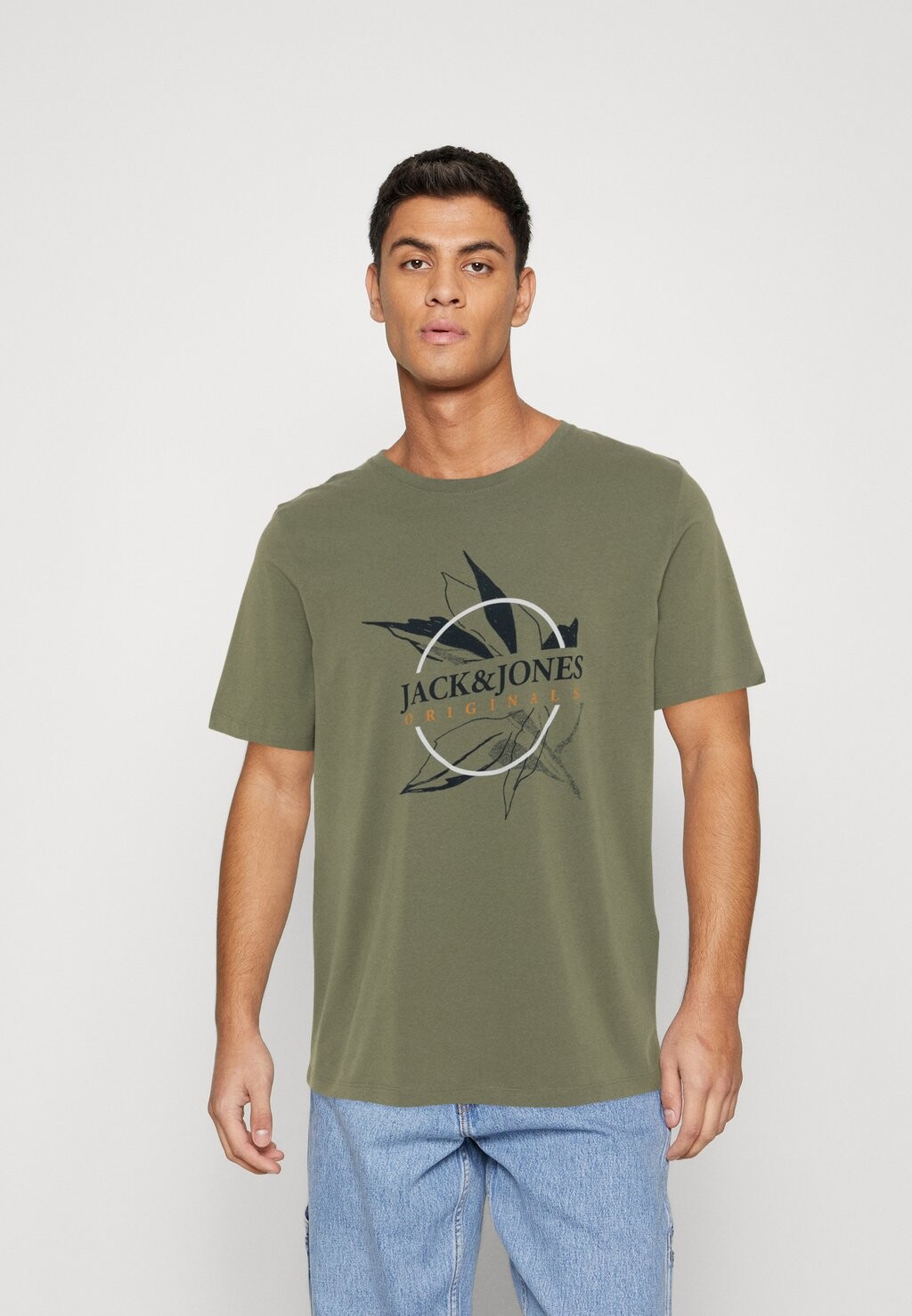 

Футболка с принтом Jack & Jones, хаки